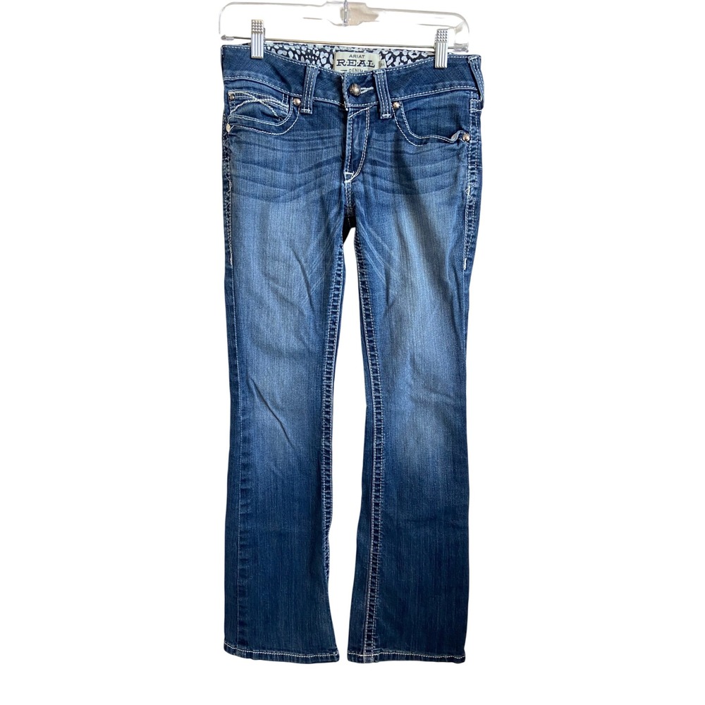 Ariat REAL Denim Womens 28S Medium Wash Bootcut Embroidered Jeans